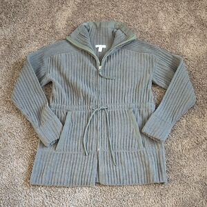 FLX Gray Green Chenille Sweater Coat Jacket M